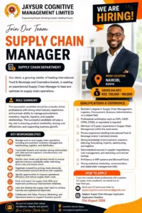 Supply Chain Manager Vacancy