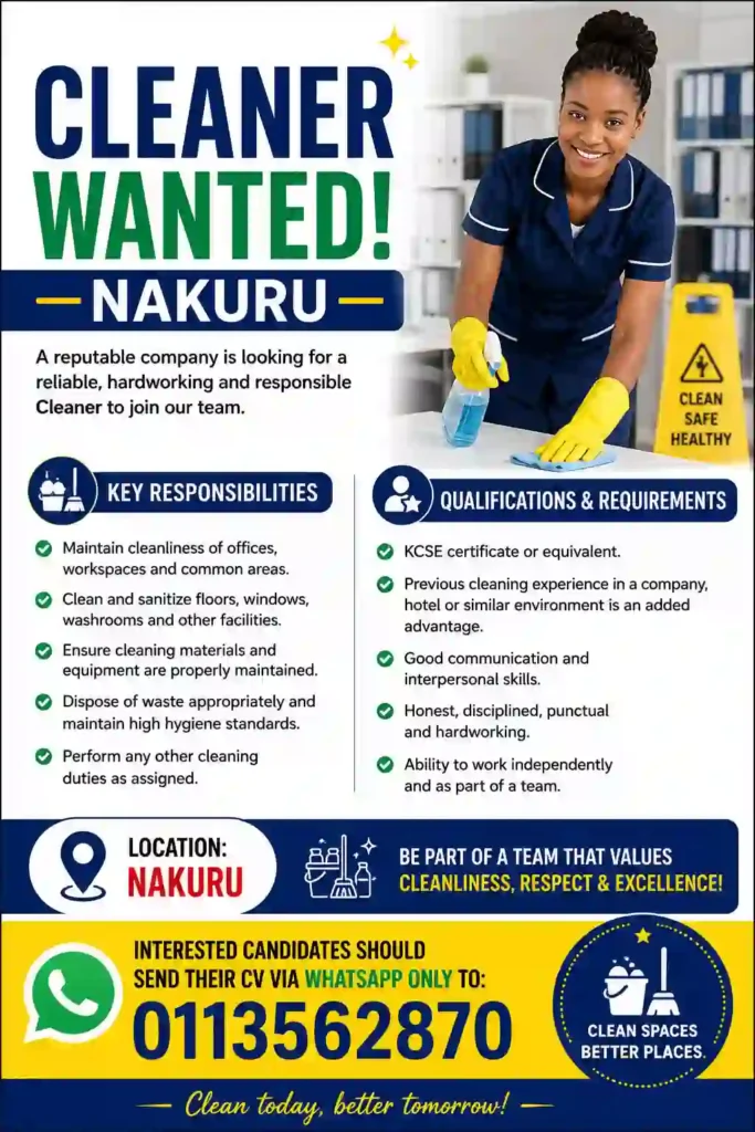 Cleaner Job Vacancy